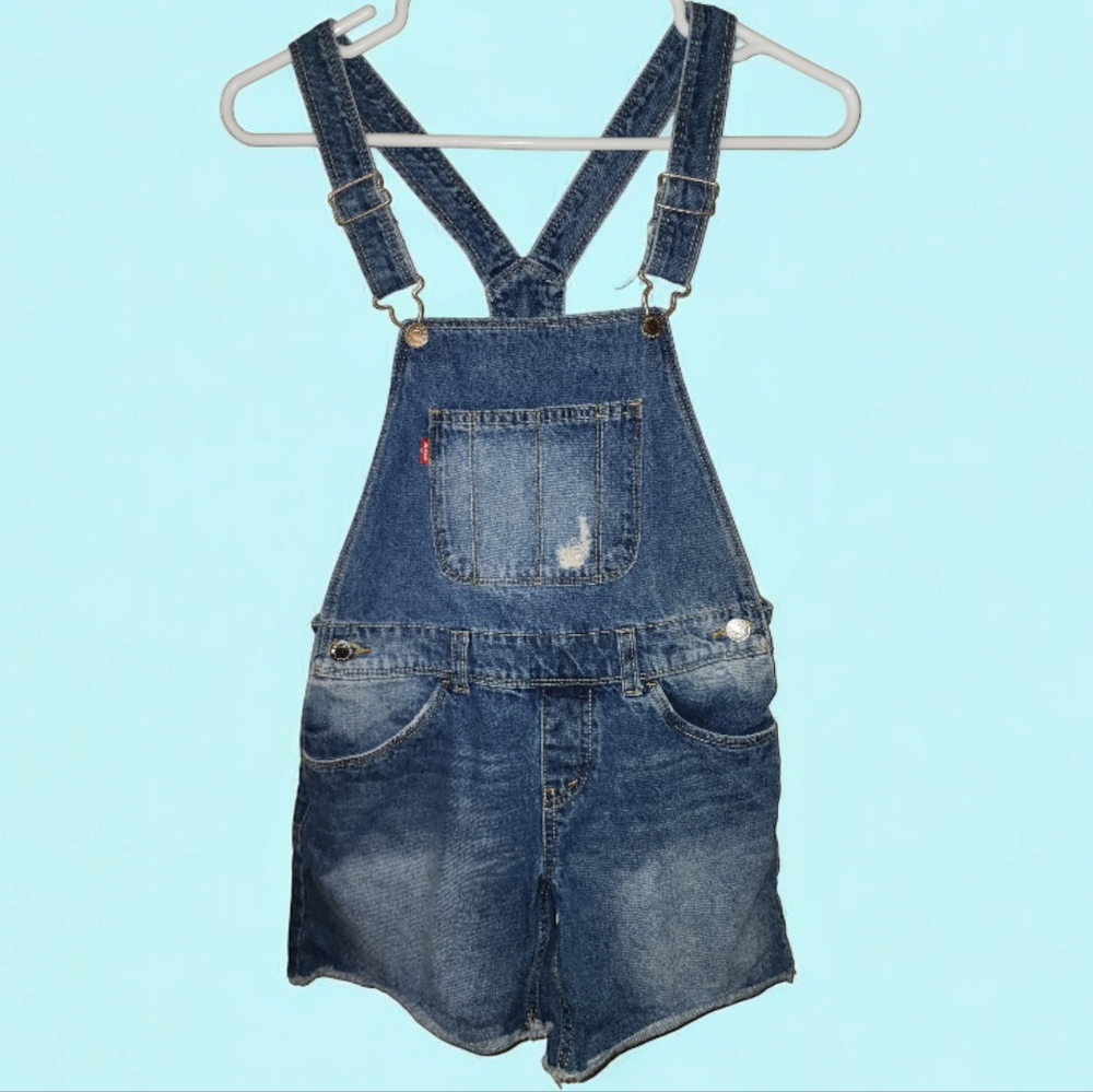 Girl's denim bibs